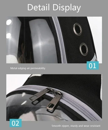 Space Capsule Pet Backpack | Transparent Breathable Carrier for Cats &amp; Small Dogs