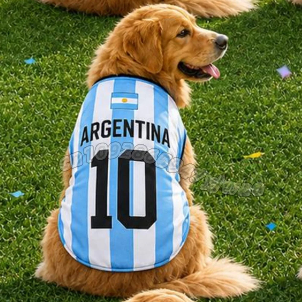 Summer Dog Clothes CANADA Brazil Germany print Basketball Clothes Puppy T-Shirt Summer Pet Cat Shirts For  soccer fans  Dogs