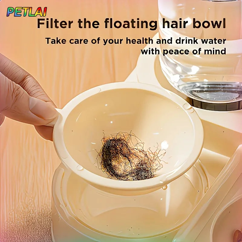 Cat Food and Water Feeder with Transparent Container