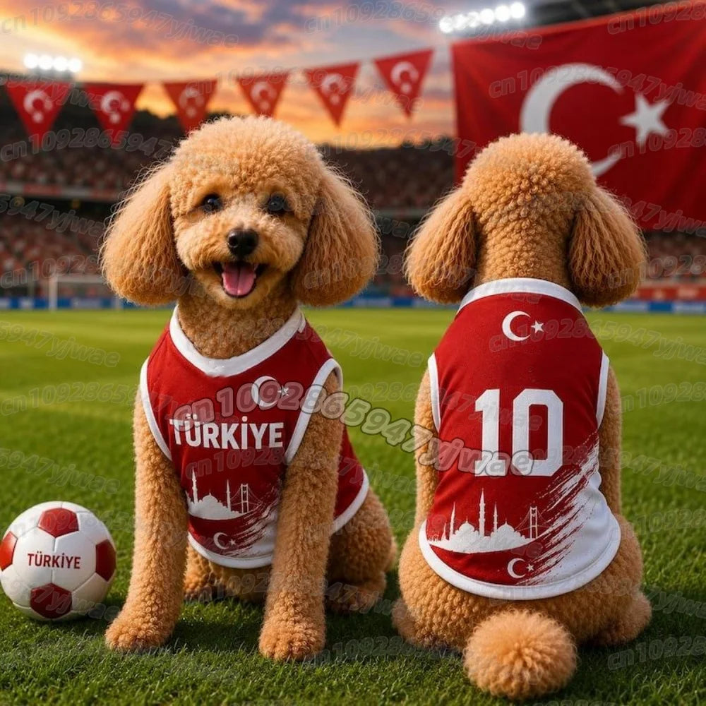 MOROCCO no.10 Mesh Dog cat Clothes Schnauzer Teddy Sport Large Dog Jersey football Clothing Puppy vest  Pet Cat sleeveless tee