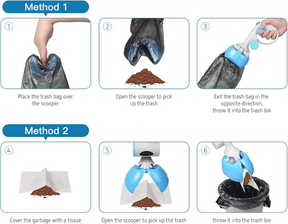 Pet Pooper Scooper For Dogs And Cats With Trash Bags Holder Non-Breakable High Strength Material Poop Scooper
