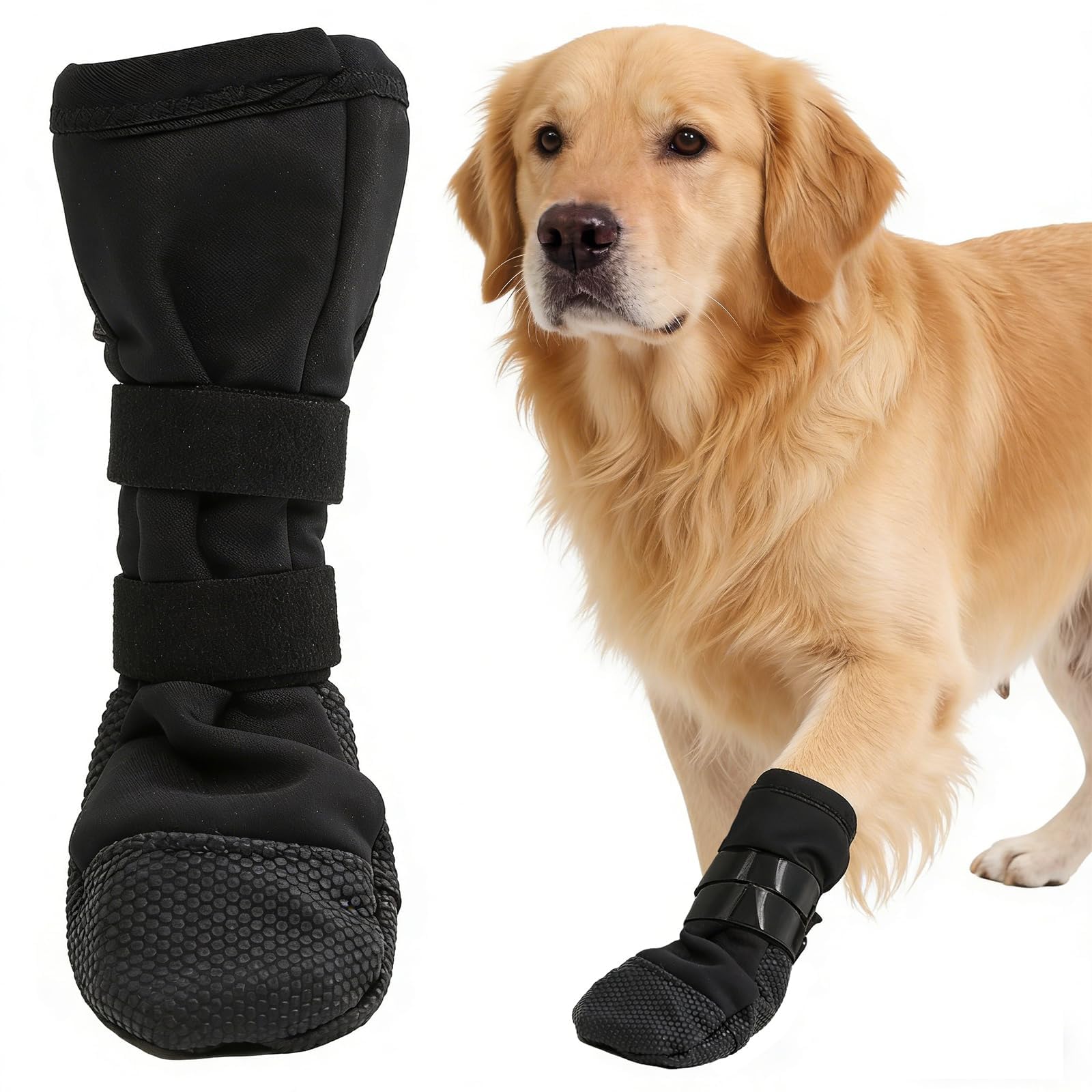 Dog Recovery Boot For Injured Paws - Breathable Dog Shoes With Non-Slip Sole &amp; Self-Adhesive Strap, Dog Bootie To Protect Wounds From Licking, Dirt, And Infection -