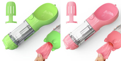 Pet Water Bottle Feeder Bowl Garbage Bag Storage Portable
