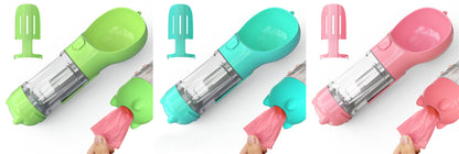 Pet Water Bottle Feeder Bowl Garbage Bag Storage Portable