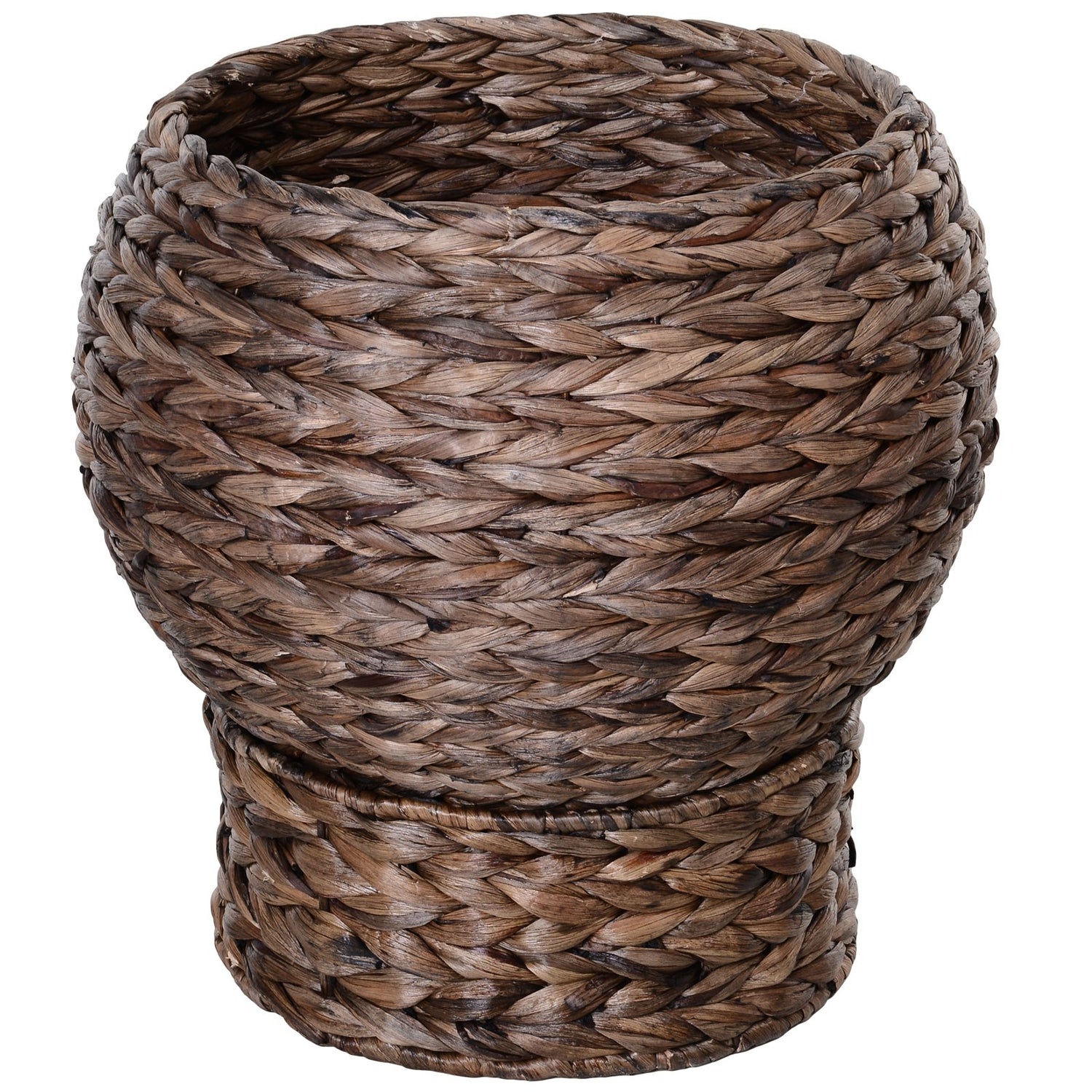 Handwoven Elevated Cat Bed with Rotating Basket and Soft Cushion,