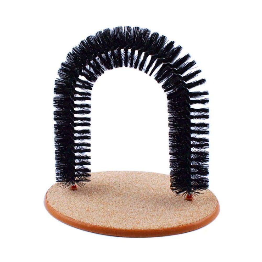 Cat Self-Grooming Arch with Scratcher Base & Catnip Holder