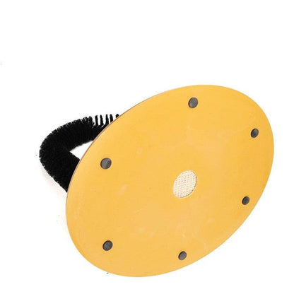 Comfortable Arch Cats Massager Pet Cat Itching Grooming Supplies Round Fleece Base Kitten Toy Scratching Device Brush For Cat Arch Self Grooming and Massaging Brush Toy Pet Scratcher Pads Hair Cleaner
