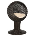 Rattan Wicker Elevated Cat Bed with Cushion