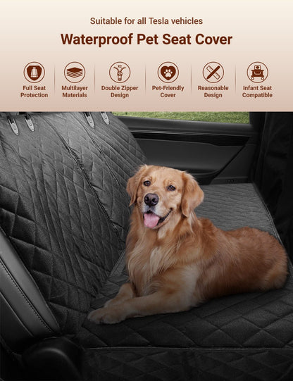 Dog Seat Cover With Double Zipper for Model 3/Y/S/X/Cybertrucks