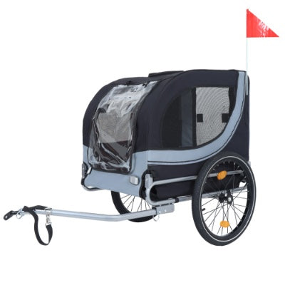 Large Folding Bike Trailer For Dogs  120LB Capacity All-Terrain Pet Carrier, Durable