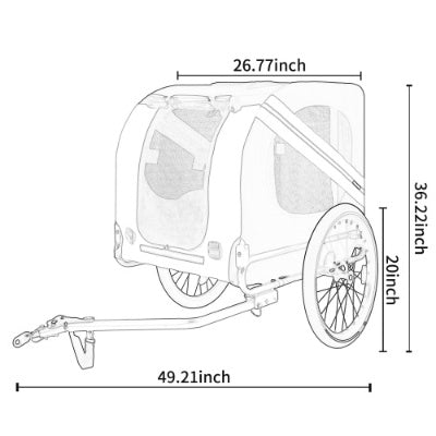 Large Folding Bike Trailer For Dogs  120LB Capacity All-Terrain Pet Carrier, Durable