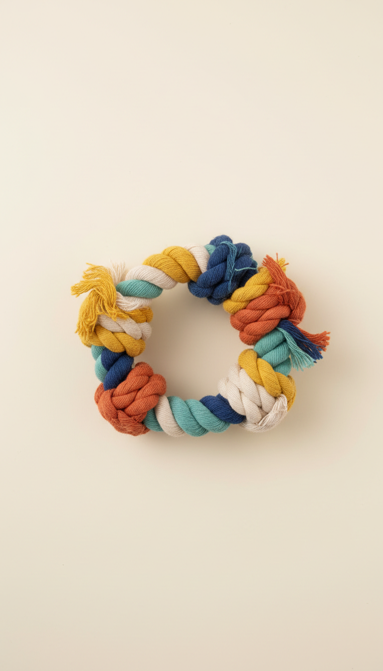 Colorful rope chew toy for dogs