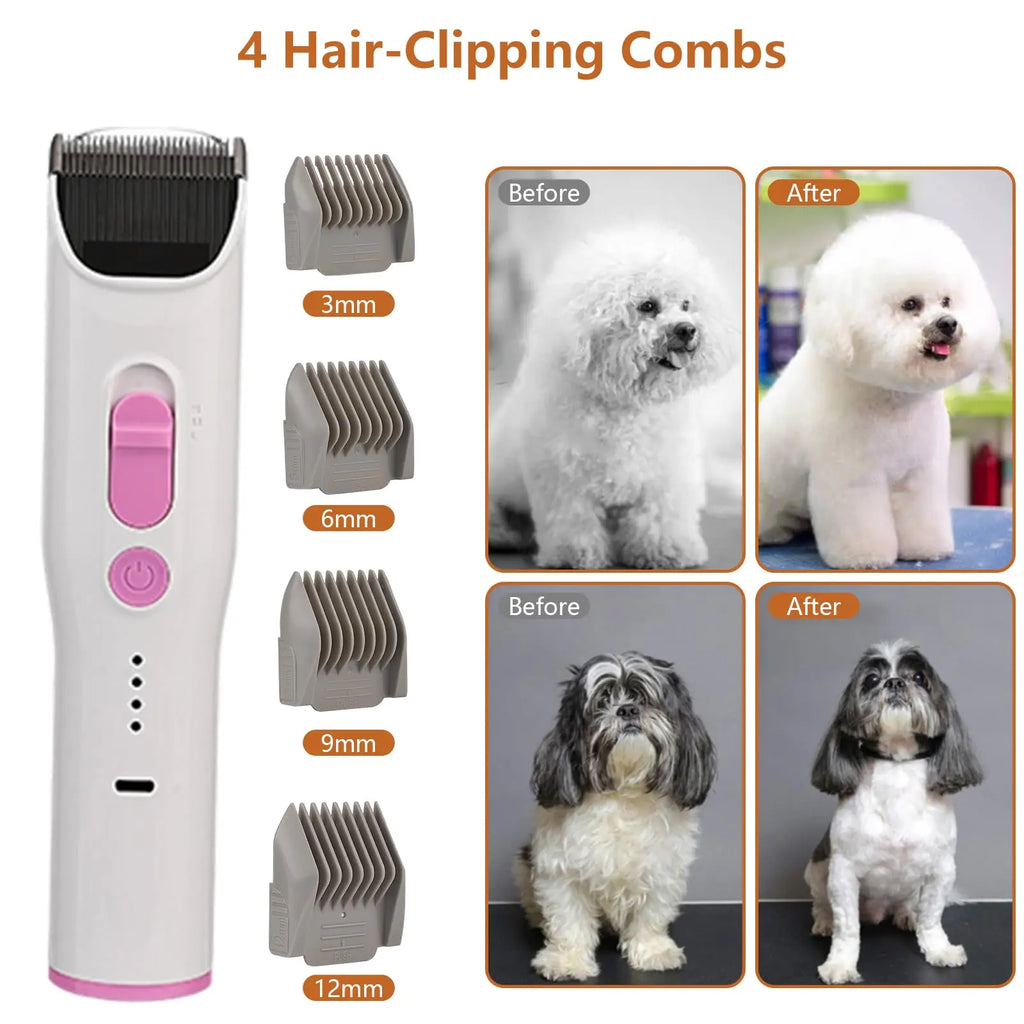 GARVEE Dog Grooming Kit Pet Grooming Hair Vacuum, 5 In-1 Pet Grooming Kit with 2L Large Capacity Dust Cup, Low Noise Dog Hair Remover for Shedding Grooming Dogs Cats and Other Animals