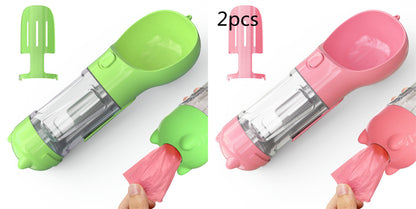Pet Water Bottle Feeder Bowl Garbage Bag Storage Portable