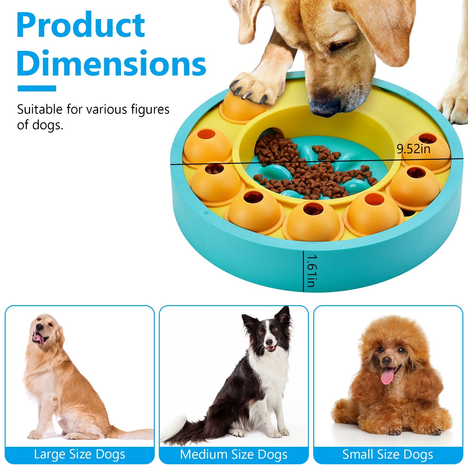 1Pc Dog Puzzle Food Feeder Slow Feeding Bowl