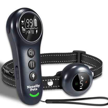 NeoAlly 2-in-1 Dog Training &amp; Bark Control Collar | Automatic Barking Detection, Remote Shock, 5-150lbs Dogs | Rechargeable, Waterproof