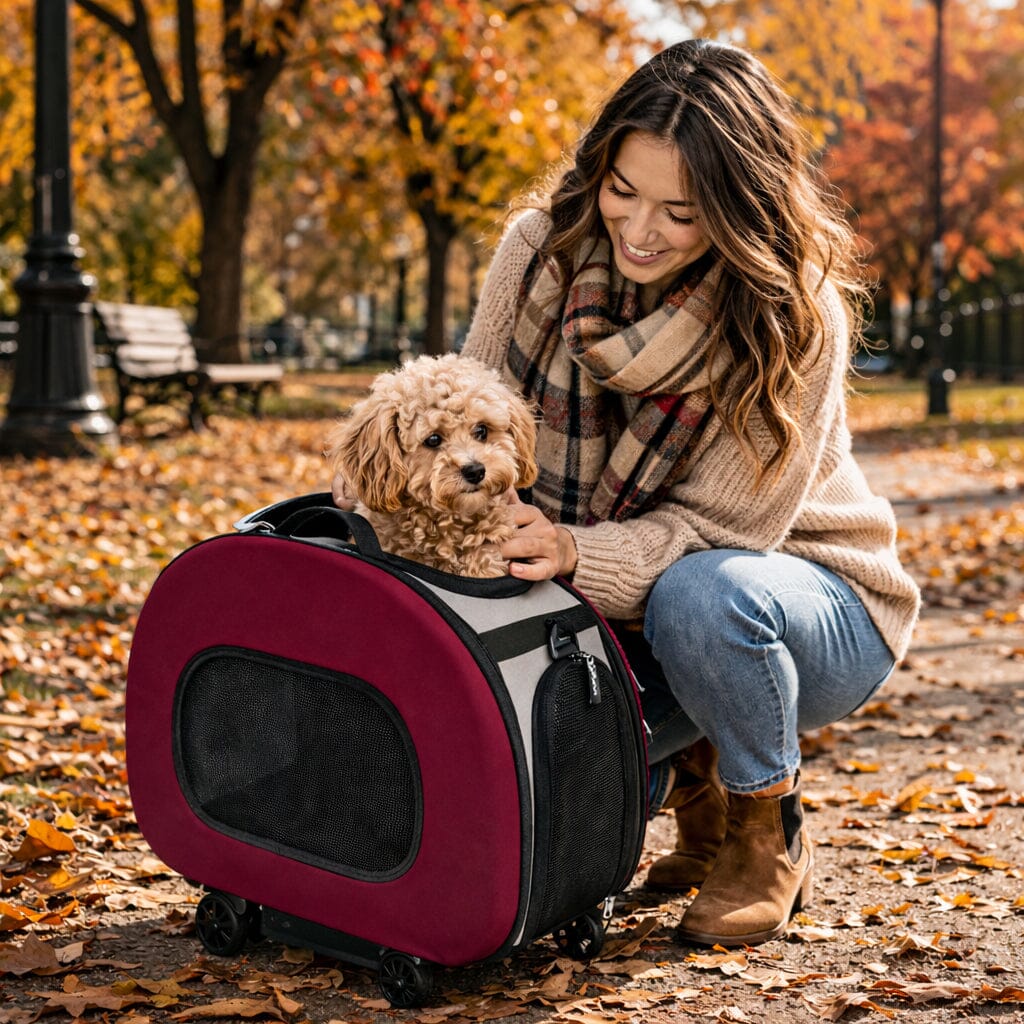 Pet Life® Airline-Approved Wheeled Collapsible Dog Carrier