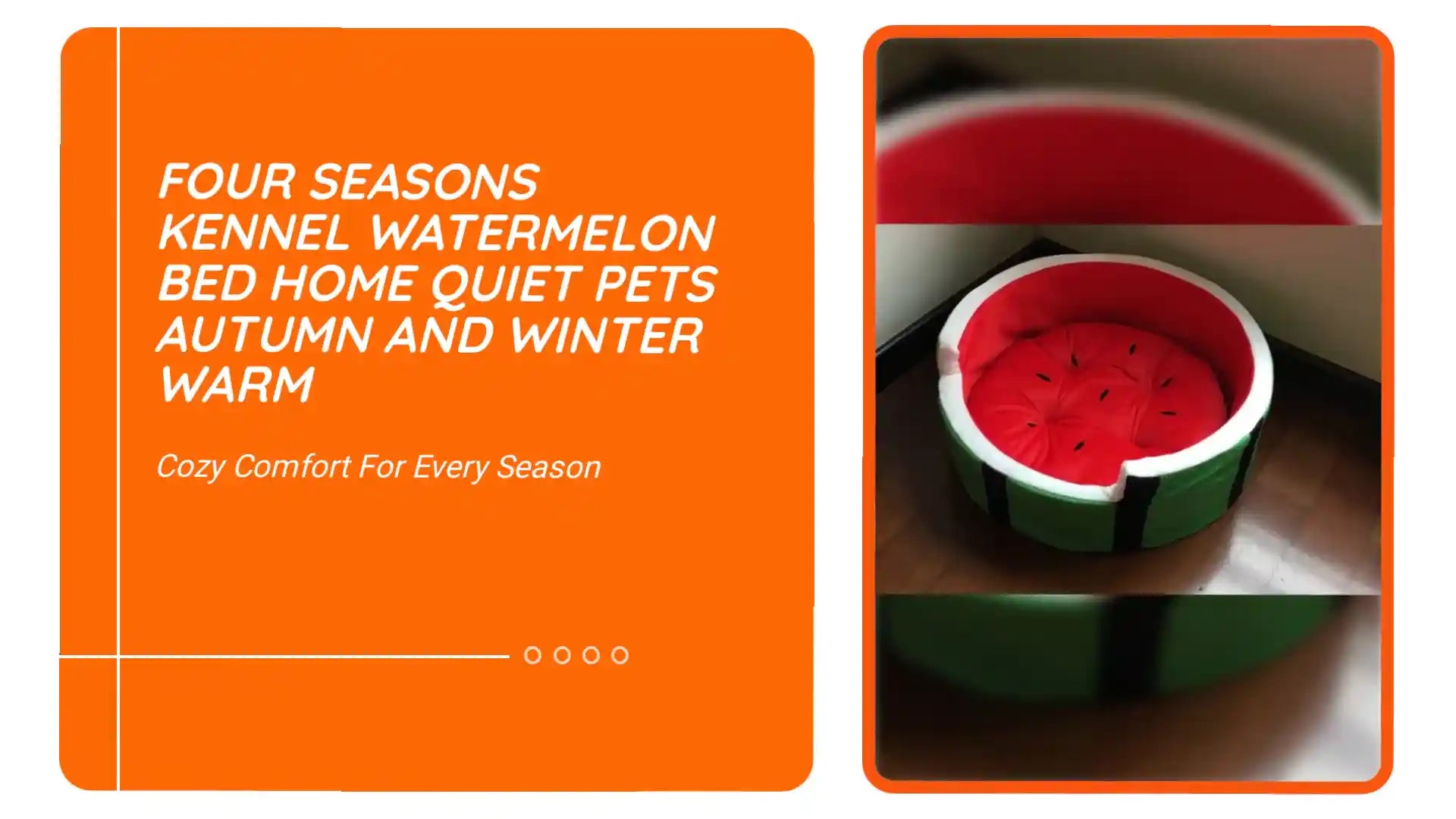 Four seasons kennel watermelon bed home quiet pets autumn and winter warm by@Outfy